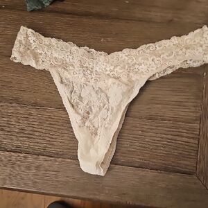 Soma White Lace Thong